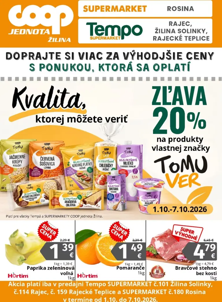 COOP Jednota leták od 01.10.2026