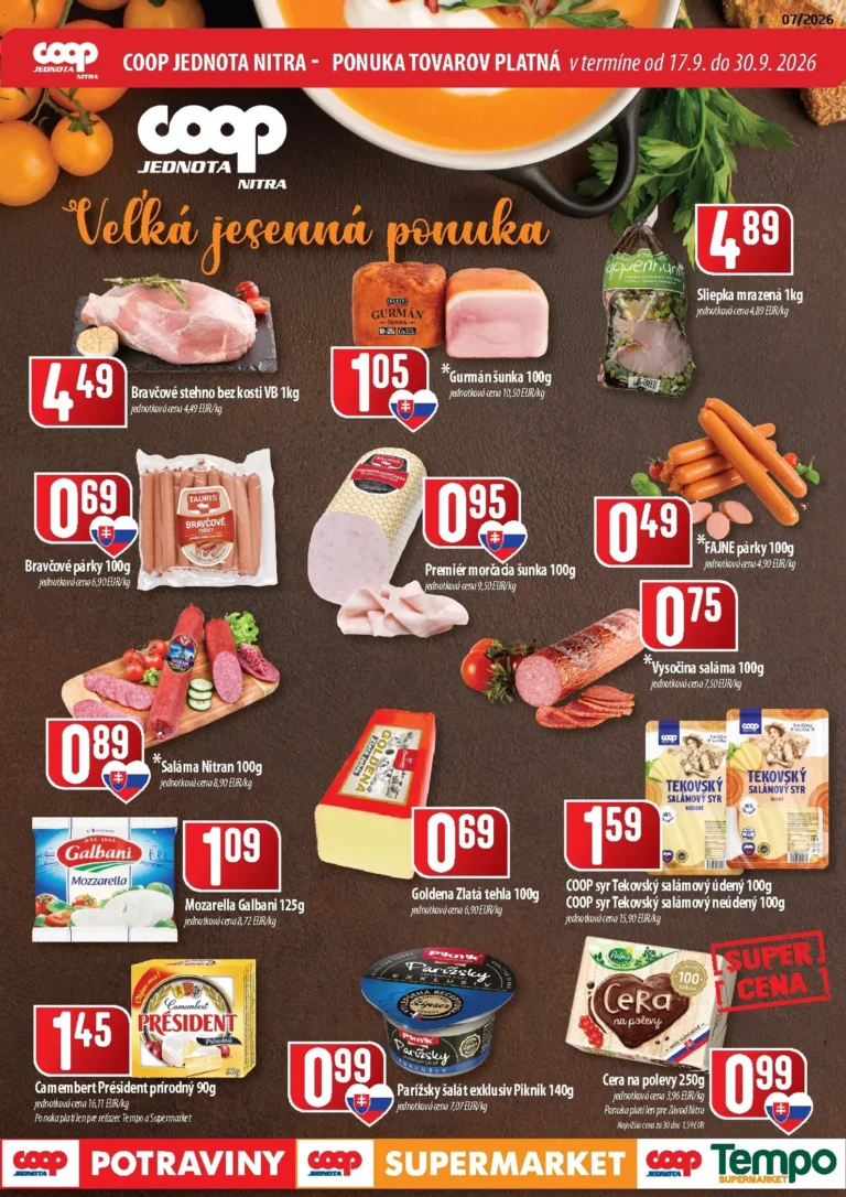 COOP Jednota leták od 17.09.2026