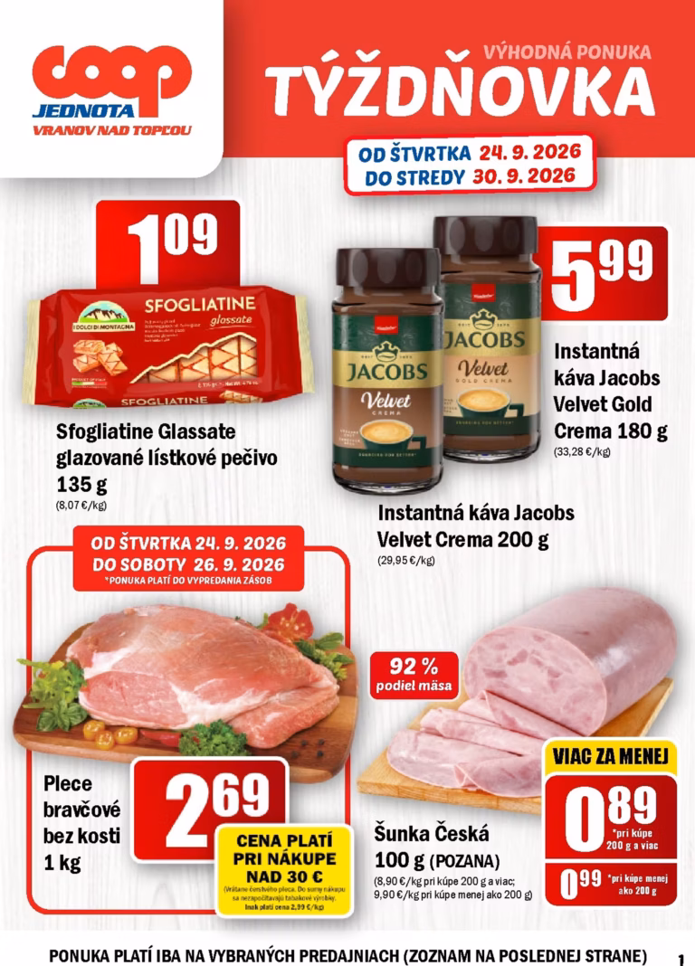 COOP Jednota leták od 24.09.2026
