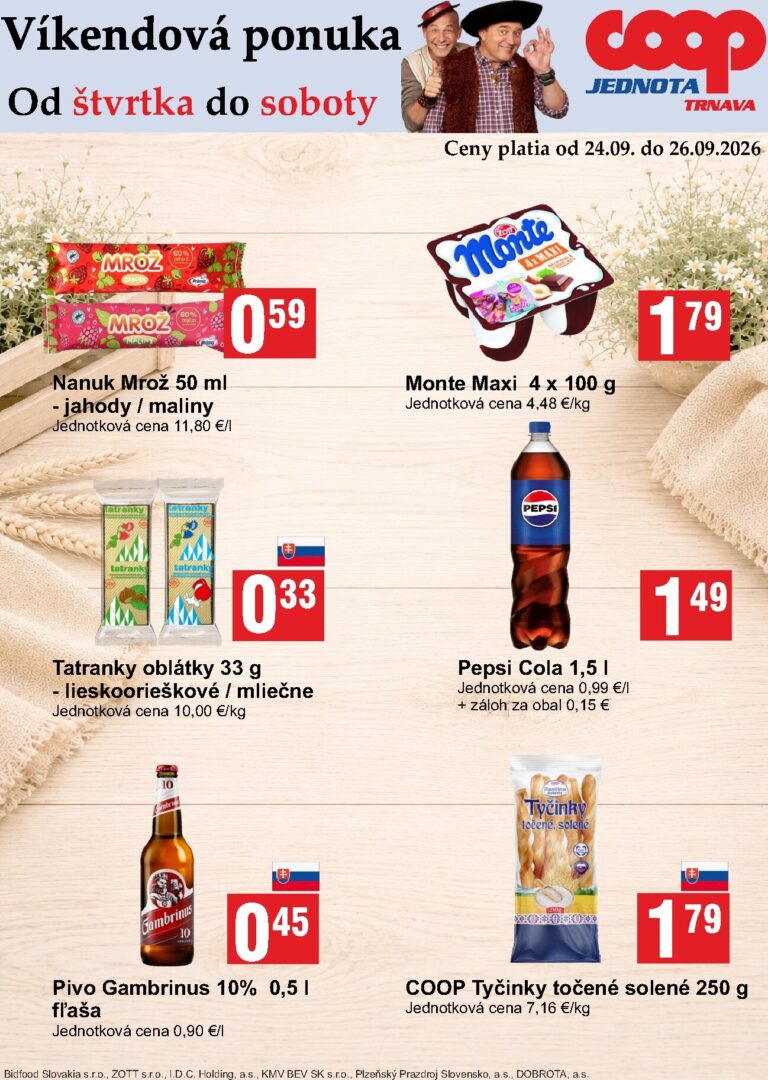 COOP Jednota leták od 24.09.2026