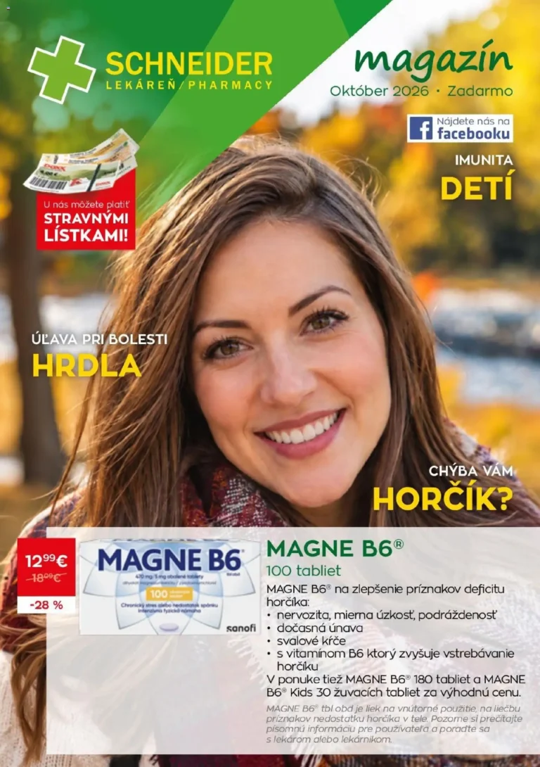 Schneider lekáreň leták od 01.10.2026
