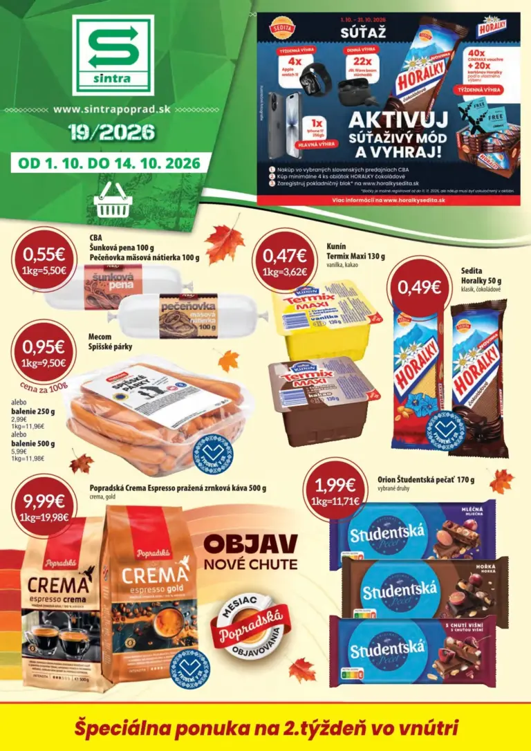 Sintra leták od 01.10.2026